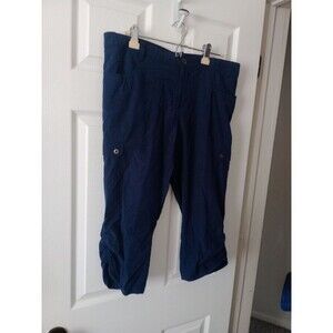 Woolrich Pants Women's 10 Blue Cropped Cargo Casual Solid Pockets